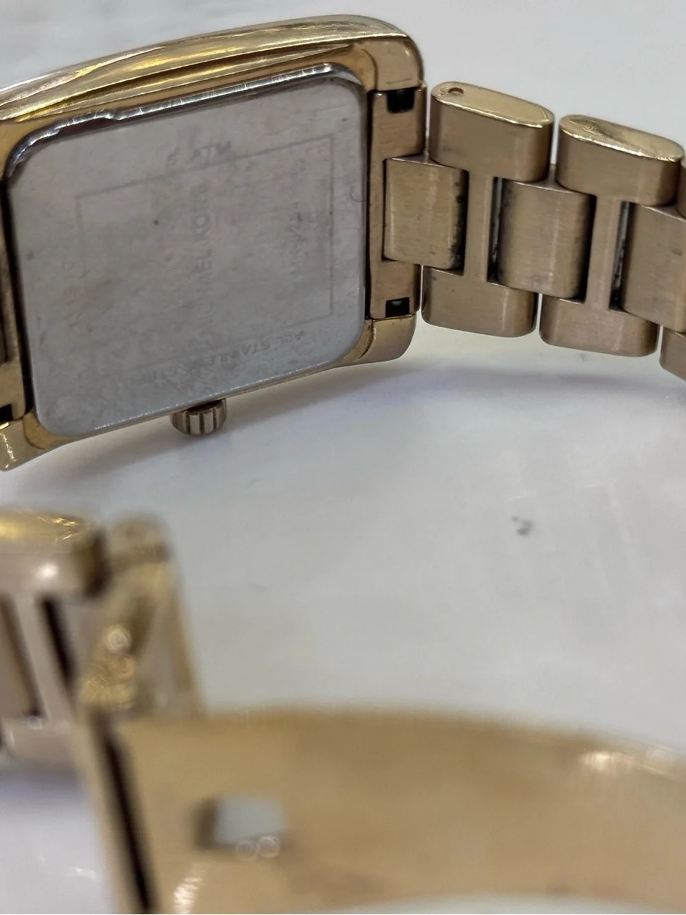 Michael Kors Gold Crystal-Frame Women's Rectangular Watch